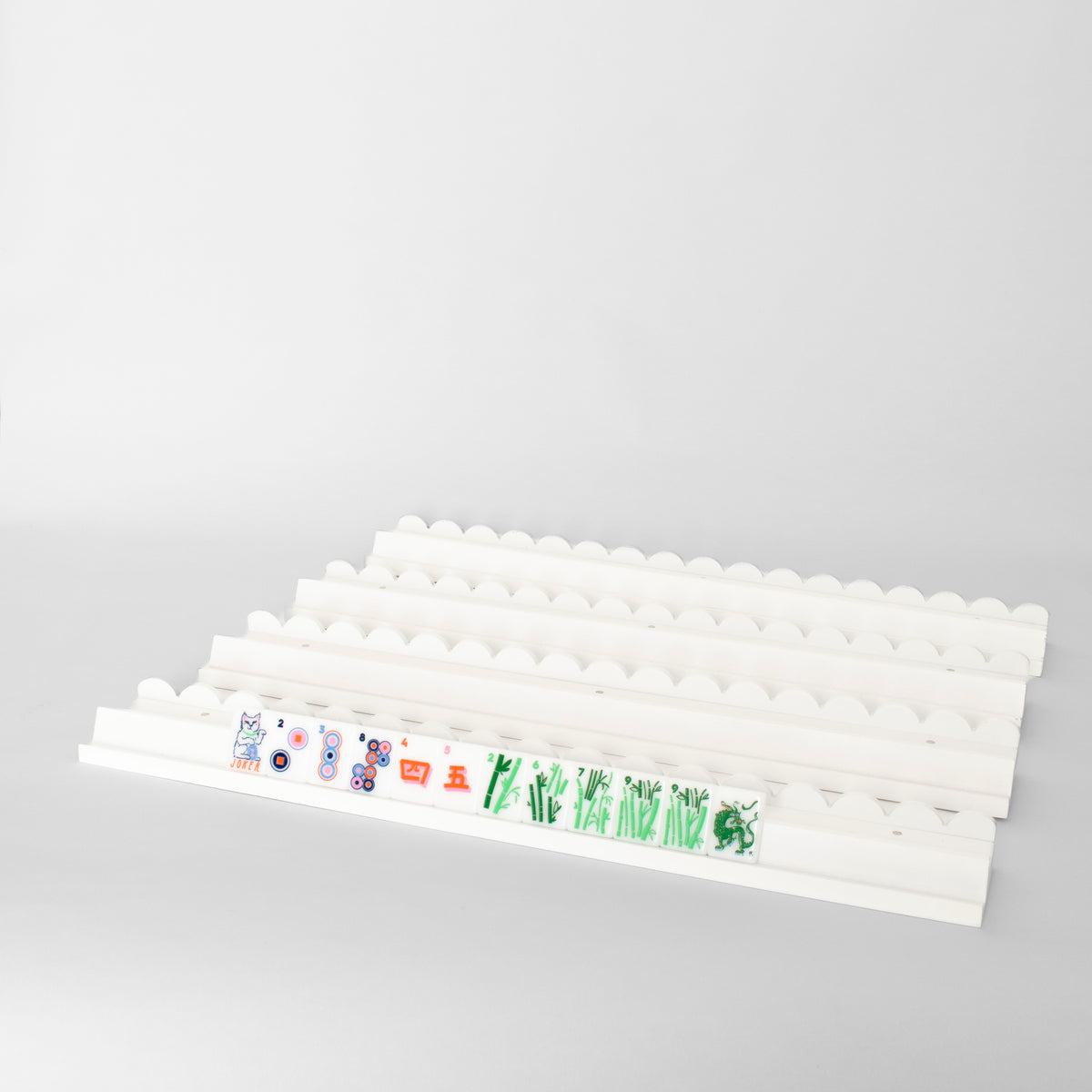 Premium Wooden Mahjong Racks with Magnetic Pushers - Set of 4